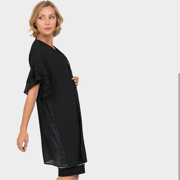 Joseph Ribkoff chiffon Black cover jacket Size 10 - Picture 2 of 4